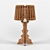 Elegant Golden Wooden Table Lamp 3D model small image 1