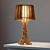 Elegant Golden Wooden Table Lamp 3D model small image 2