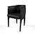 Modern Black Cracked Leather Design Chair 3D model small image 1