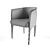 Modern Black Cracked Leather Design Chair 3D model small image 2