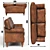 Luxury Vintage Cigar Sofa 3D model small image 2