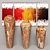 Organic Teak Wood Vase Set 3D model small image 1