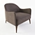 Elegant Fabric & Wood Lounge Chair 3D model small image 1