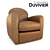 Elegant Leather Club Armchair 3D model small image 1