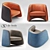 Sleek Leather Chair - DS-900 3D model small image 1