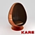 Copper Eye Ball Swivel Armchair 3D model small image 1