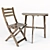 Outdoor Essentials: ASKHOLMEN Desk + 1 Chair 3D model small image 1