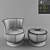 Modern Formenti Footrest & Chair 3D model small image 2