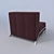 Burgundy Modular Chair: Texture & Bump 3D model small image 2