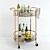 Elegant Metal Bar Cart 3D model small image 1