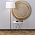 Elegant Decor Set: Floor Lamp, Side Table & Brass Metal Disc 3D model small image 1
