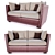 Elegant Two-Seater Sofa 3D model small image 1