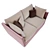 Elegant Two-Seater Sofa 3D model small image 2