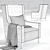 Elegant Christo Sofas & Chairs 3D model small image 2