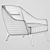 Elegant Nate Armchair for Ultimate Comfort 3D model small image 2