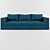 Comforto Velvet Sofa 3D model small image 2