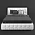 White Leather Lift Bed 3D model small image 1