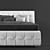 White Leather Lift Bed 3D model small image 3