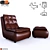 Urban Comfort Armchair with Ottoman 3D model small image 1