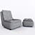 Urban Comfort Armchair with Ottoman 3D model small image 2