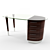 Elegant Wooden Desk with Glass Top 3D model small image 2