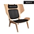 Modern Oak Wingback Chair 3D model small image 1