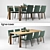 Modern Elegance: Ligne Roset Allen Table and Mogador Chair 3D model small image 1