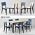 Designer Ligne Roset Table & Chair Set 3D model small image 1