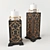 Gatsby Candle Holders: Elegant, Black & Gold 3D model small image 1