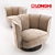 Sleek Ludwig Chair & Table 3D model small image 1