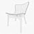 Sleek Shell Dining Chair 3D model small image 3