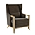 Cozy Hickory Wing Chair: Elegant and Comfortable 3D model small image 1