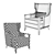 Cozy Hickory Wing Chair: Elegant and Comfortable 3D model small image 3