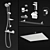 Ferro Bath Set - Shower, Faucet, Towel Hanger & More 3D model small image 1