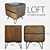 Urban Loft Bedside Table 3D model small image 1