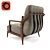 Indigo Selva: High-Back Leather Chair with Decorative Cushion 3D model small image 2