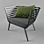 Stylish Outdoor Metal Armchair 3D model small image 1