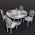 Changshi Dining Set: Table + Chair 3D model small image 3