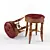 Classic Wooden Stool 3D model small image 2