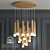 Wooden Glowworm Round Chandelier 3D model small image 1