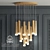 Wooden Glowworm Round Chandelier 3D model small image 2