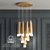 Wooden Glowworm Chandelier - Loft Minimalist Design 3D model small image 1