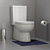 Sleek Wall Faced Toilet 3D model small image 3