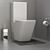 Veloso Wall Faced Toilet: Stylish and Modern 3D model small image 3