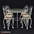 Elegant Wrought Iron Dining Set 3D model small image 1