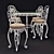 Elegant Wrought Iron Dining Set 3D model small image 2