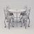 Elegant Wrought Iron Dining Set 3D model small image 3