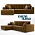 Luxury Brown Velour Sofa: Ditre Deva-Lobby 3D model small image 1