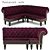 Elegant Bronze Velvet Restaurant Sofa 3D model small image 1