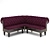 Elegant Bronze Velvet Restaurant Sofa 3D model small image 3